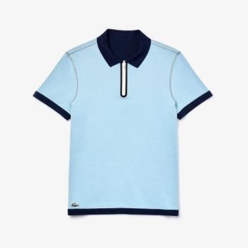 Lacoste Zippered Collar Regular Fit Reversible Piqué Polo Pánské - Polo Tmavě Blankyt Blankyt / Blan